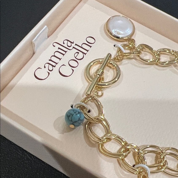 Camila Coelho | Celestial Motif Freshwater Pearl Charm Bracelet - Picture 4 of 12